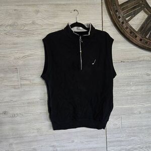 Peter Millar Black Brushed Fleece Vest Mens SZ M NWT Golf Club Embroidery